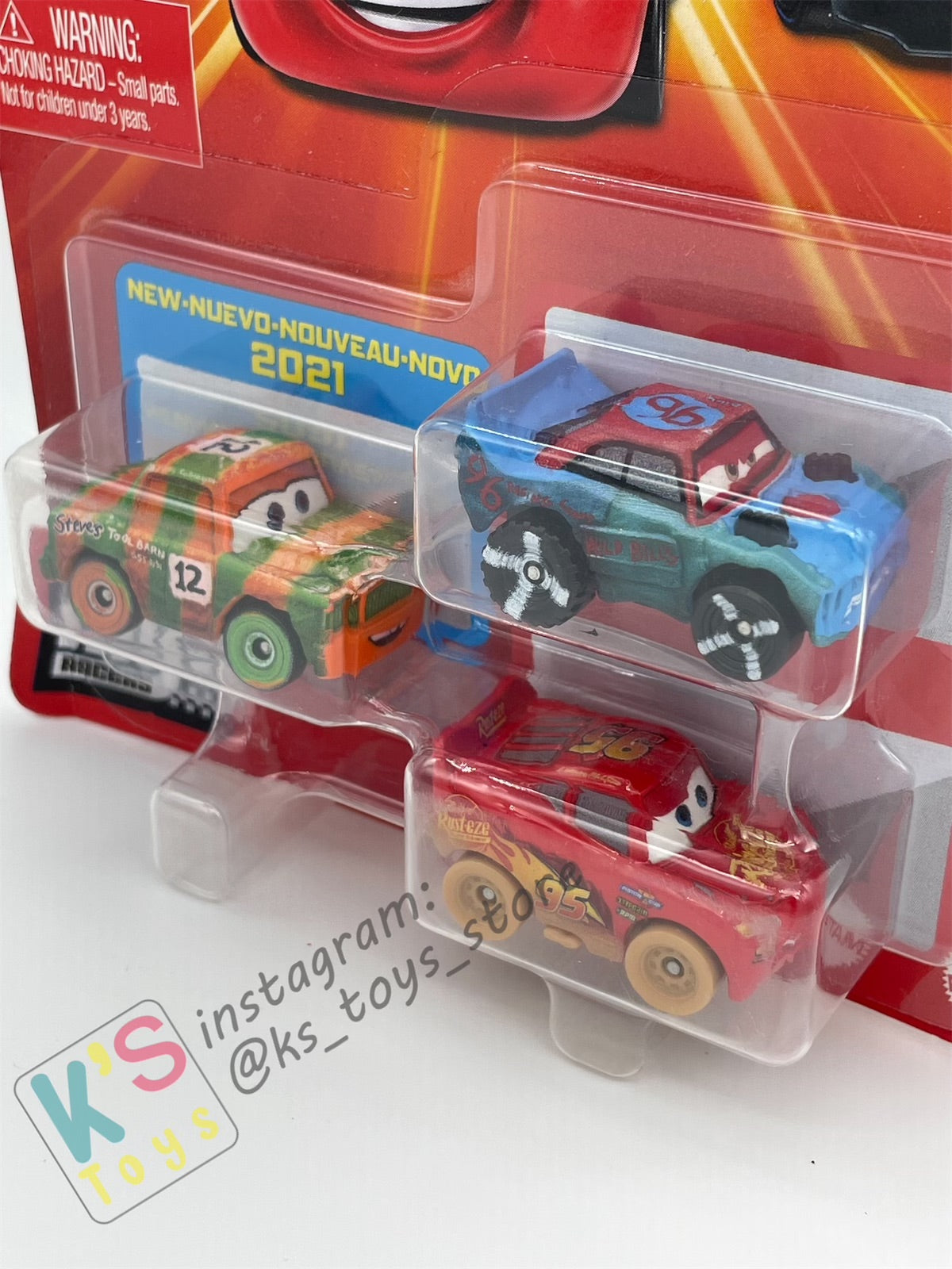 MINI RACERS DISNEY PIXAR CARS 3-PACK HIGH IMPACT, FISHTAIL, AND MUDDY LIGHTNING MCQUEEN - BNIP