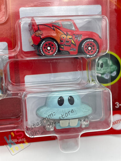 MINI RACERS DISNEY PIXAR CARS 3-PACK UFM MATER GLOW, MATOR AND LIGHTNING MCQUEEN - BNIP