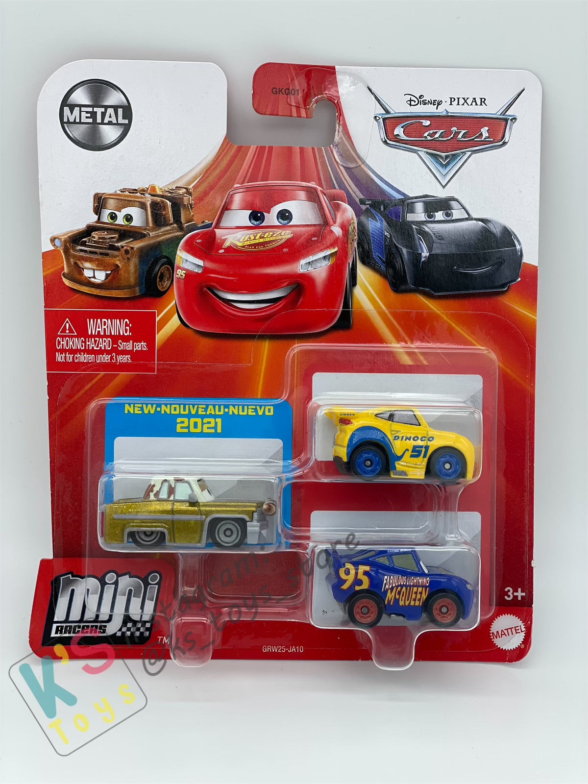 MINI RACERS DISNEY PIXAR CARS 3-PACK TEX DINOCO, DINOCO CRUZ RAMIREZ, AND FABULOUS LIGHTNING MCQUEEN - BNIP