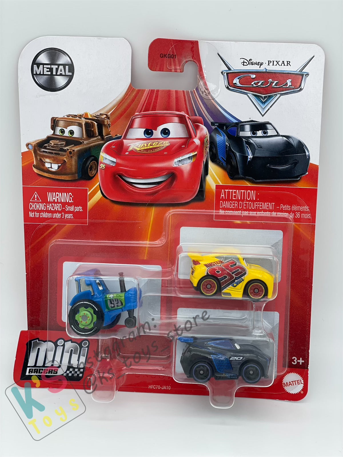 MINI RACERS DISNEY PIXAR CARS 3-PACK CLUTCH AID TRACTOR, RUSTEZE CRUZ RAMIREZ, AND JACKSON STORM - BNIP