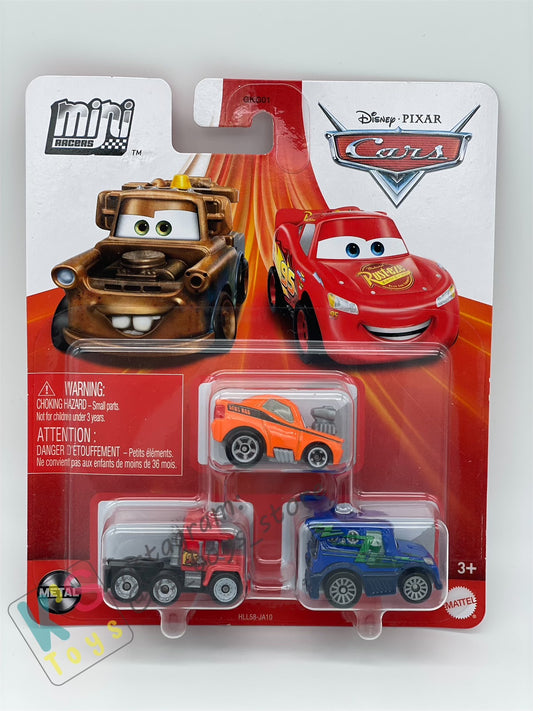 MINI RACERS DISNEY PIXAR CARS 3-PACK SNOT ROD, DJ, AND MACK - BNIP