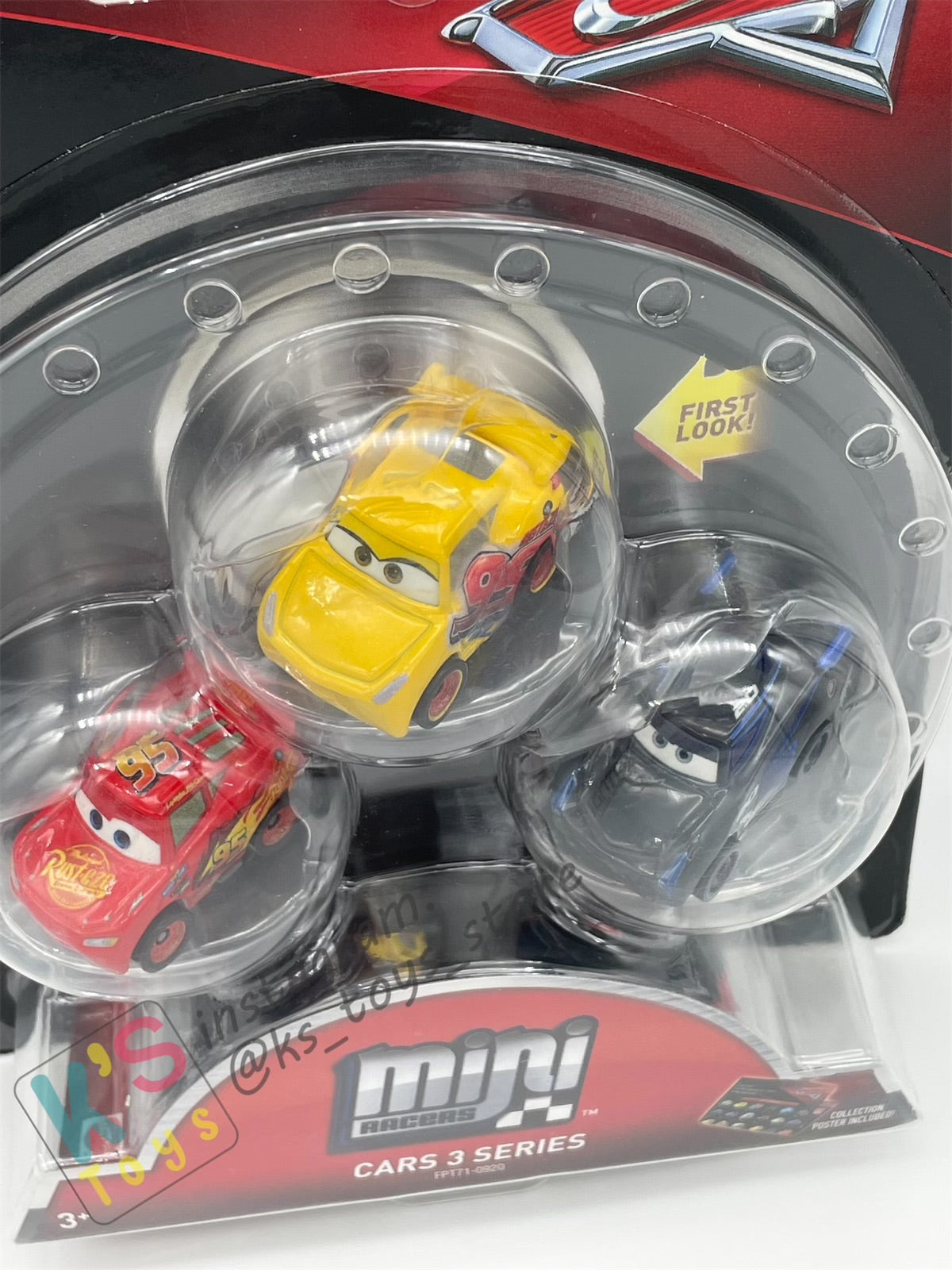 MINI RACERS DISNEY PIXAR CARS 3-PACK RUST-EZE CRUZ RAMIREZ, LIGHTNING MCQUEEN AND JACKSON STORM (CARS 3 SERIES) - BNIP