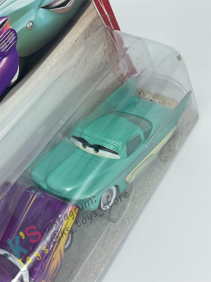 Disney Pixar Cars 1:55 2-Pack FLO AND RAMONE (PURPLE), Movie Moments 2006 - BNIP