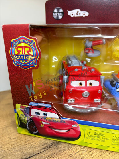 GIFT SET Disney Pixar Cars by MATTEL, 4 PACK RESCUE CREW WITH ACCESSORIES - RADIATOR SPRINGS RACE & RESCUE SERIES - BNIP