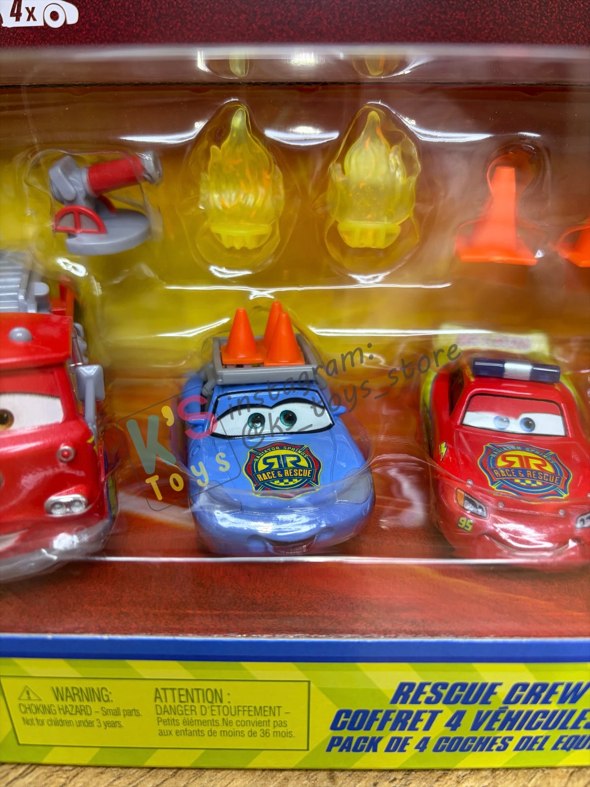 GIFT SET Disney Pixar Cars by MATTEL, 4 PACK RESCUE CREW WITH ACCESSORIES - RADIATOR SPRINGS RACE & RESCUE SERIES - BNIP