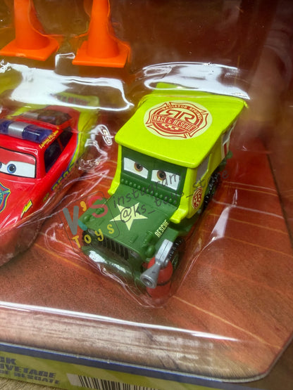 GIFT SET Disney Pixar Cars by MATTEL, 4 PACK RESCUE CREW WITH ACCESSORIES - RADIATOR SPRINGS RACE & RESCUE SERIES - BNIP