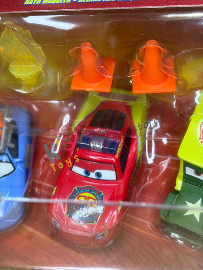 GIFT SET Disney Pixar Cars by MATTEL, 4 PACK RESCUE CREW WITH ACCESSORIES - RADIATOR SPRINGS RACE & RESCUE SERIES - BNIP
