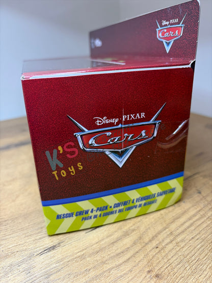 GIFT SET Disney Pixar Cars by MATTEL, 4 PACK RESCUE CREW WITH ACCESSORIES - RADIATOR SPRINGS RACE & RESCUE SERIES - BNIP