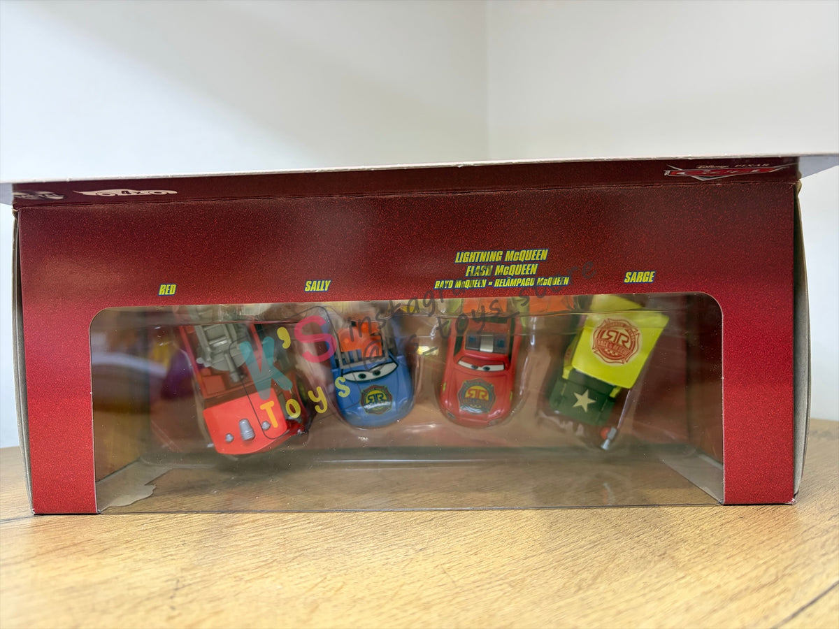 GIFT SET Disney Pixar Cars by MATTEL, 4 PACK RESCUE CREW WITH ACCESSORIES - RADIATOR SPRINGS RACE & RESCUE SERIES - BNIP