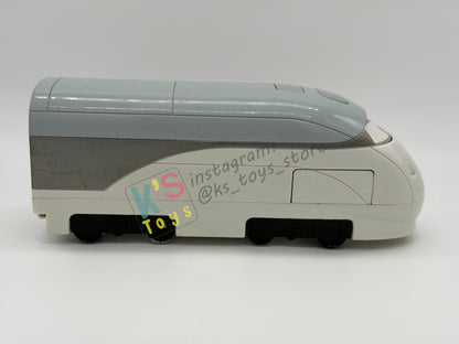 PRE-OWNED / LOOSE DISNEY PIXAR CARS - “QUICK CHANGERS DELUXE SPY TRAIN TRANSPORTER STEPHENSON" - CARS 2 QUICK CHANGERS SERIES - GOOD CONDITION!