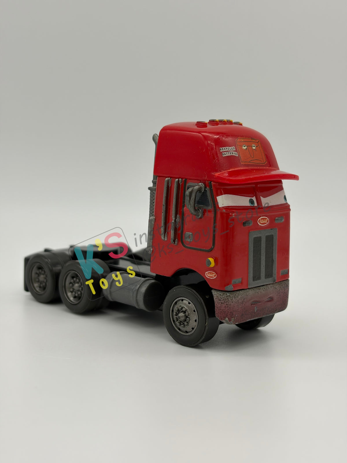 PRE-OWNED / LOOSE DISNEY PIXAR CARS - "JERRY RECYCLED BATTERIES SEMI" RADIATOR SPRINGS CLASSIC SERIES - GOOD CONDITION