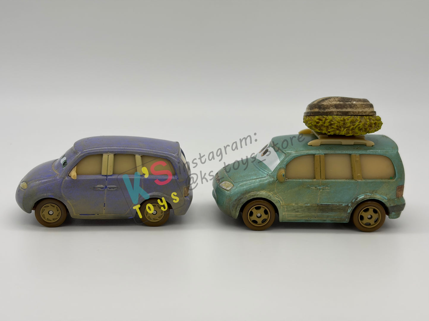 PRE-OWNED / LOOSE DISNEY PIXAR CARS BY MATTEL - "LOST IN DESERT VAN & MINI" FROM 2-PACK RADIATOR SPRINGS SERIES - MINT / NEAR MINT CONDITION - READ DESCRIPTION!!!!!!!!!!