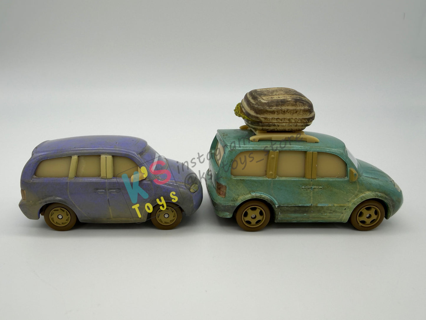 PRE-OWNED / LOOSE DISNEY PIXAR CARS BY MATTEL - "LOST IN DESERT VAN & MINI" FROM 2-PACK RADIATOR SPRINGS SERIES - MINT / NEAR MINT CONDITION - READ DESCRIPTION!!!!!!!!!!