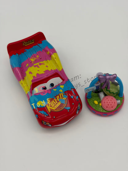 PRE-OWNED / LOOSE DISNEY PIXAR CARS - "EASTER LIGHTNING MCQUEEN WITH BASKET" MATER AND THE EASTER BUGGY SERIES - MINT / NEAR MINT CONDITION