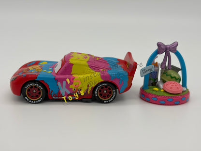 PRE-OWNED / LOOSE DISNEY PIXAR CARS - "EASTER LIGHTNING MCQUEEN WITH BASKET" MATER AND THE EASTER BUGGY SERIES - MINT / NEAR MINT CONDITION