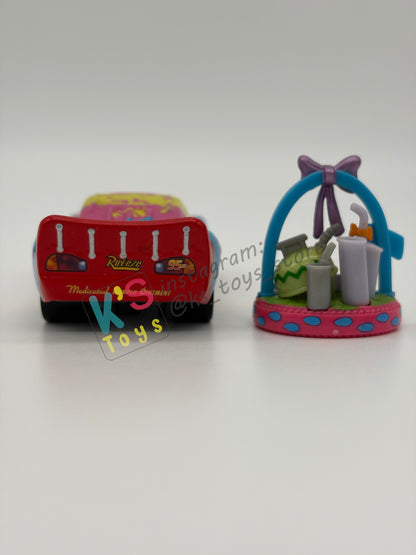 PRE-OWNED / LOOSE DISNEY PIXAR CARS - "EASTER LIGHTNING MCQUEEN WITH BASKET" MATER AND THE EASTER BUGGY SERIES - MINT / NEAR MINT CONDITION