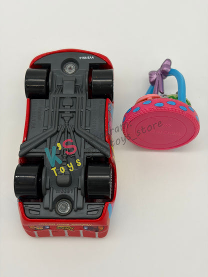 PRE-OWNED / LOOSE DISNEY PIXAR CARS - "EASTER LIGHTNING MCQUEEN WITH BASKET" MATER AND THE EASTER BUGGY SERIES - MINT / NEAR MINT CONDITION
