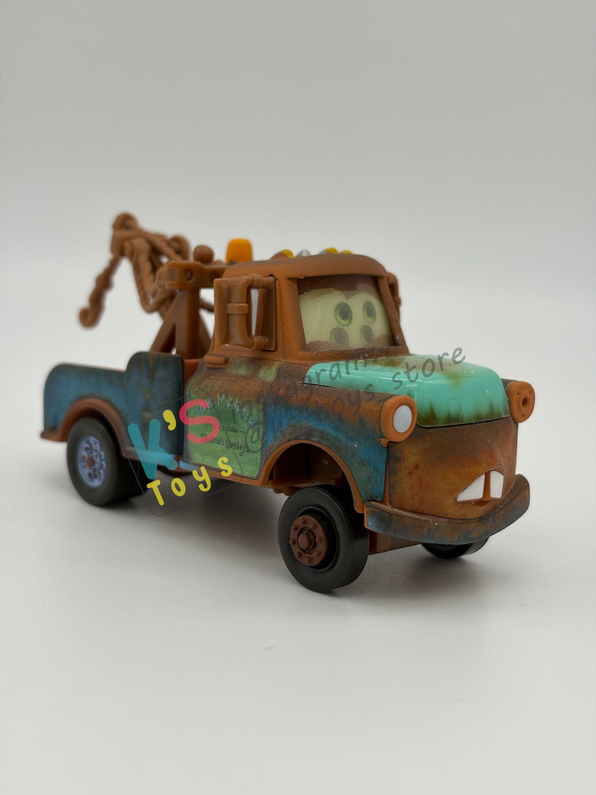 PRE-OWNED / LOOSE DISNEY PIXAR CARS - "MATER WITH HOOD" LENTICULAR EYES, CHASE SERIES - DISPLAYED CONDITION