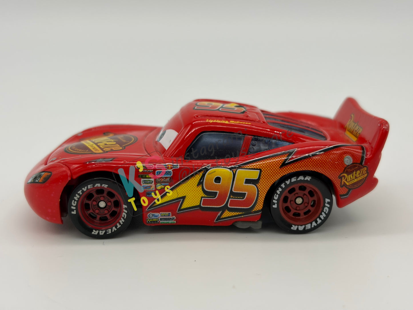 PRE-OWNED / LOOSE DISNEY PIXAR CARS BY MATTEL - "AGGRO MCQUEEN" CARS FROM 3 PACK SERIES - MINT / NEAR MINT CONDITION - READ DESCRIPTION!!!!!!!!!!