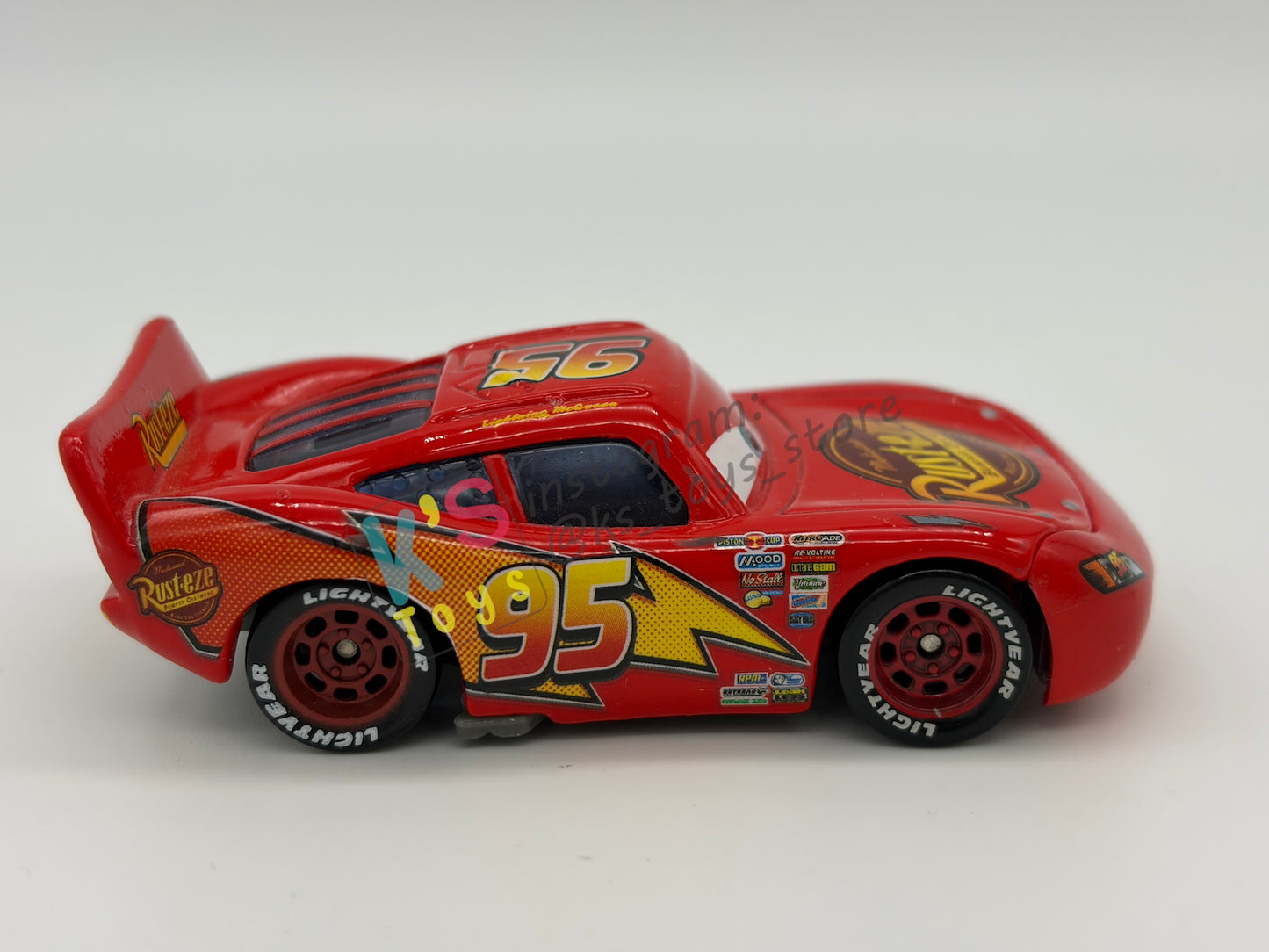 PRE-OWNED / LOOSE DISNEY PIXAR CARS BY MATTEL - "AGGRO MCQUEEN" CARS FROM 3 PACK SERIES - MINT / NEAR MINT CONDITION - READ DESCRIPTION!!!!!!!!!!