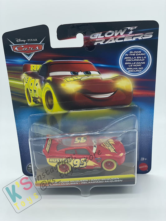 GLOW RACERS Disney Pixar Cars by MATTEL, LIGHTNING MCQUEEN - RE-RELEASED 2024 - BNIP