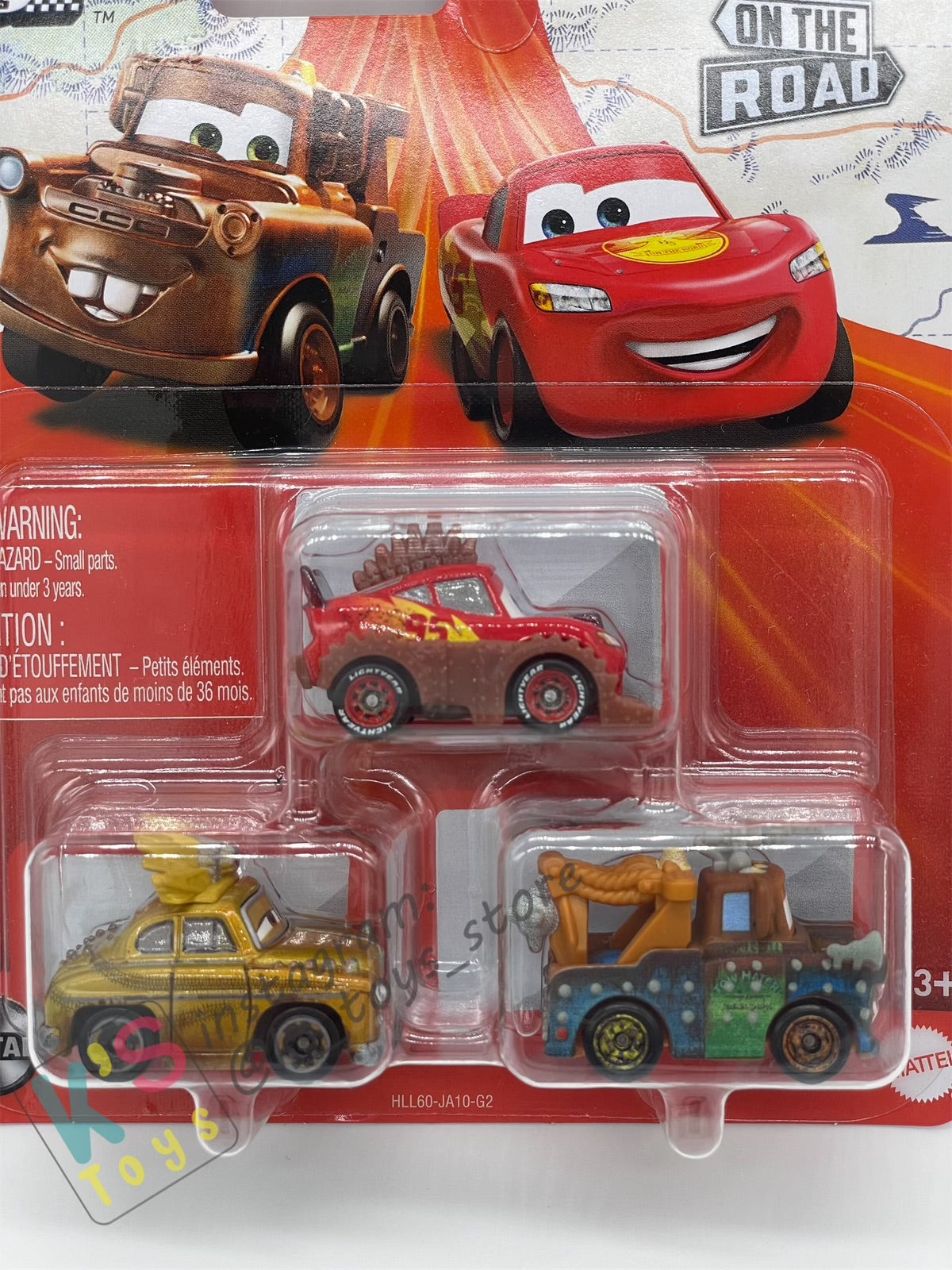 MINI RACERS DISNEY PIXAR CARS 3-PACK RUMBLER LIGHTNING MCQUEEN, CHIEFTESS AND RUMBLER MATER - BNIP