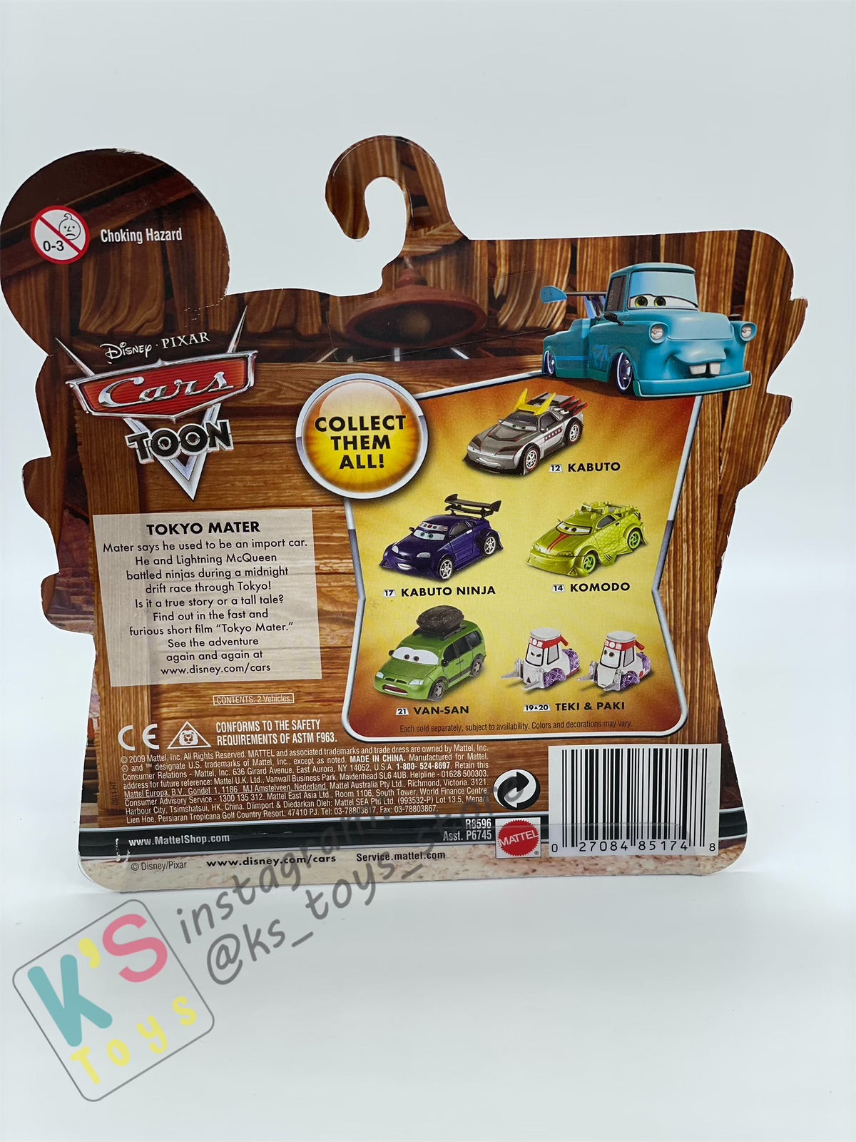 DISNEY PIXAR CARS "TEKI & PAKI" TOKYO MATER SERIES - Cars Toon - BNIP