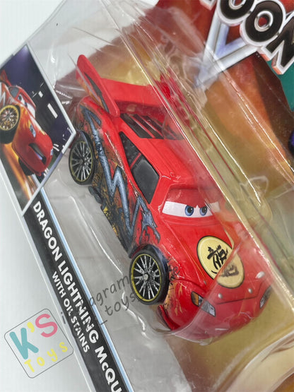 DISNEY PIXAR CARS "DRAGON LIGHTNING MCQUEEN WITH OIL STAINS" TOKYO MATER SERIES - Cars Toon - BNIP