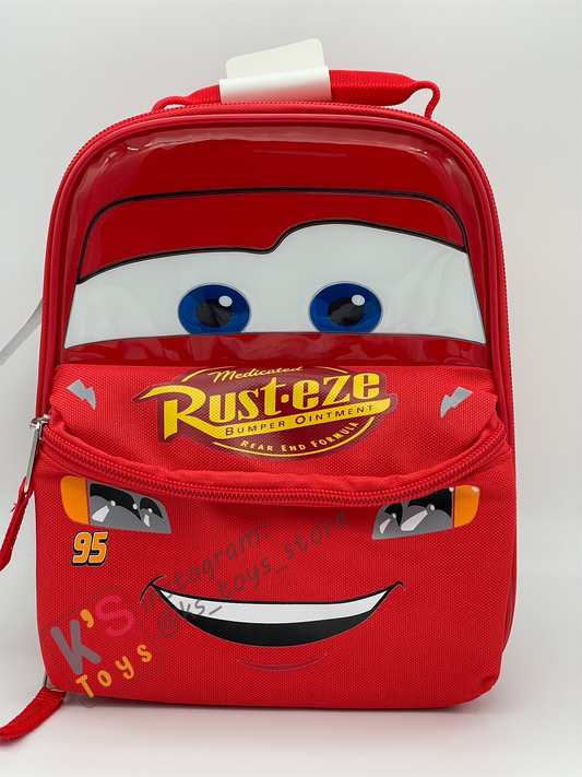 KIDS LIGHTNING MCQUEEN INSULATED LUNCH BAG 9" WITH FRONT ZIP POCKET - BNWT