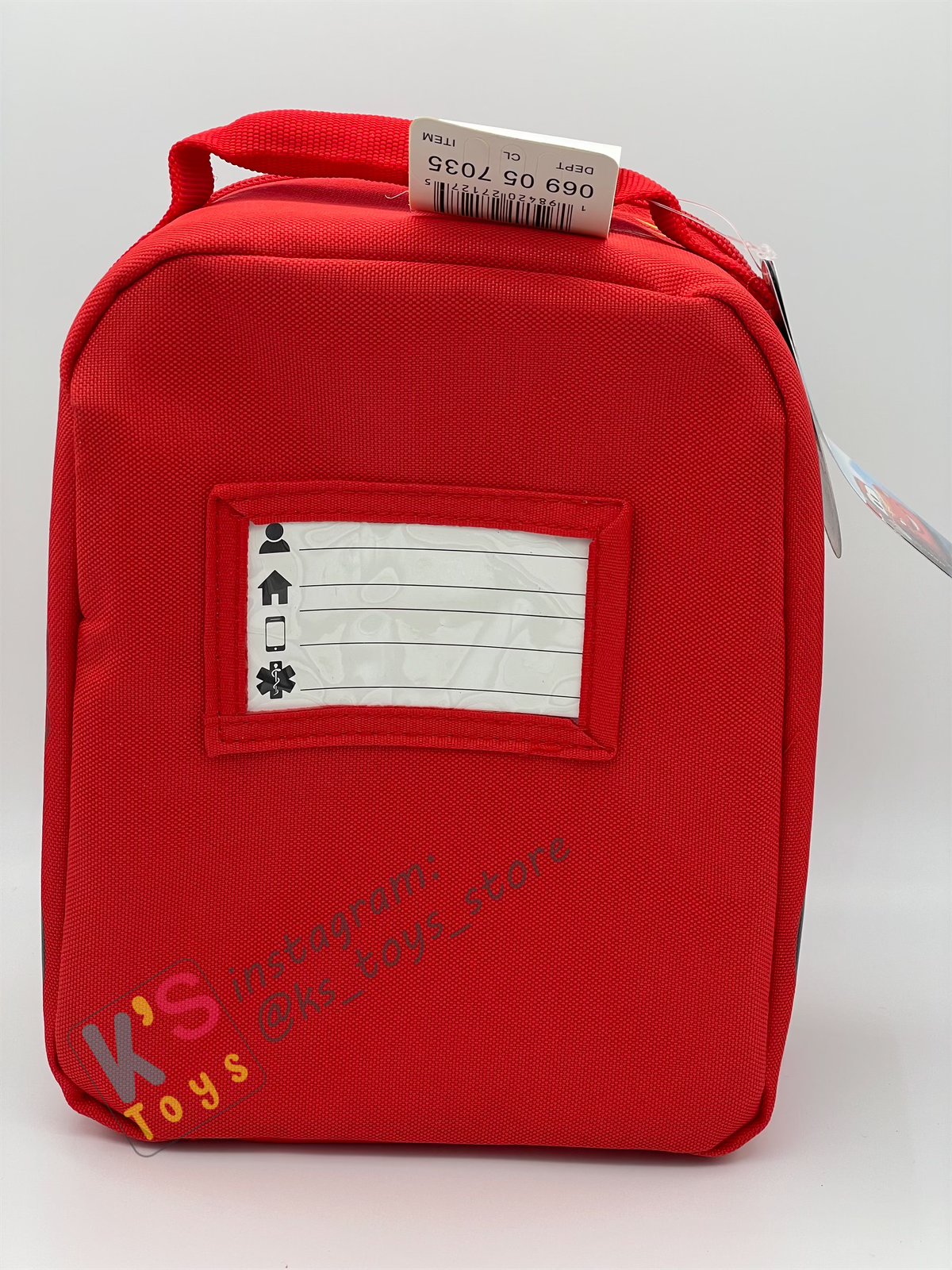 KIDS LIGHTNING MCQUEEN INSULATED LUNCH BAG 9" WITH FRONT ZIP POCKET - BNWT