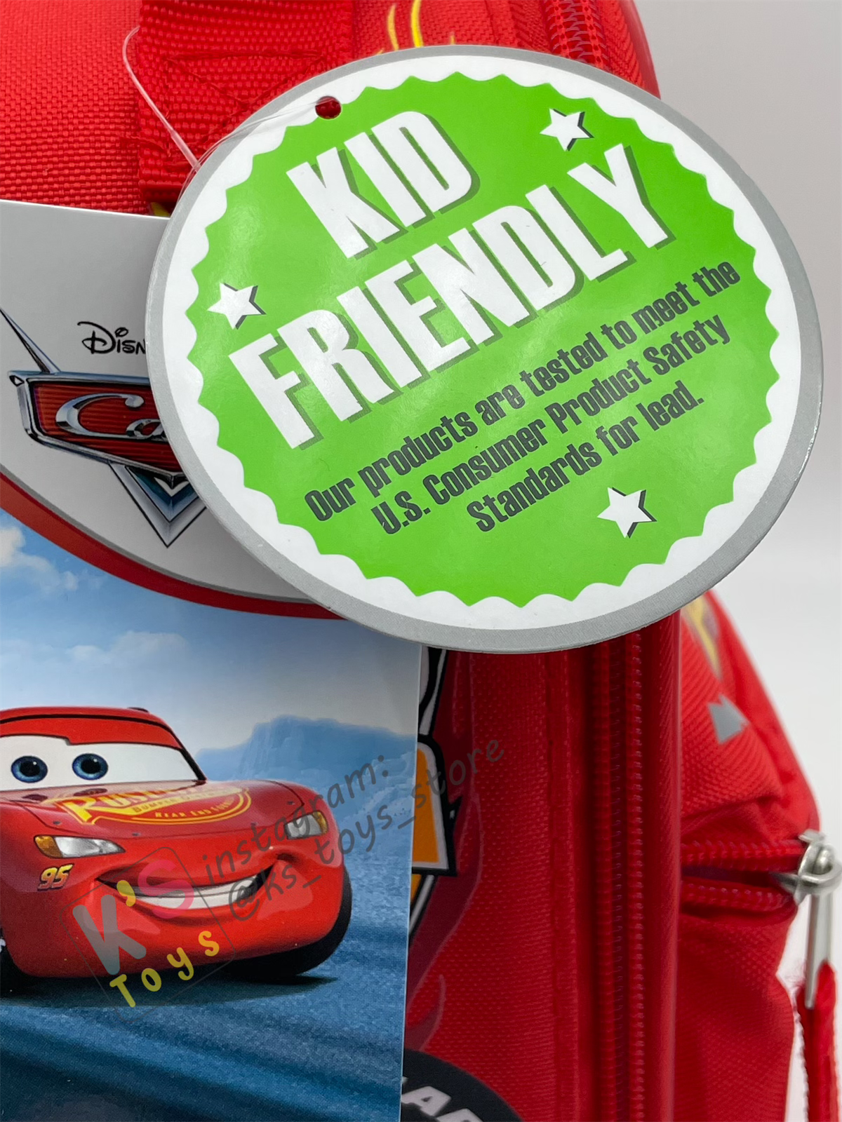 KIDS LIGHTNING MCQUEEN INSULATED LUNCH BAG 9" WITH FRONT ZIP POCKET - BNWT