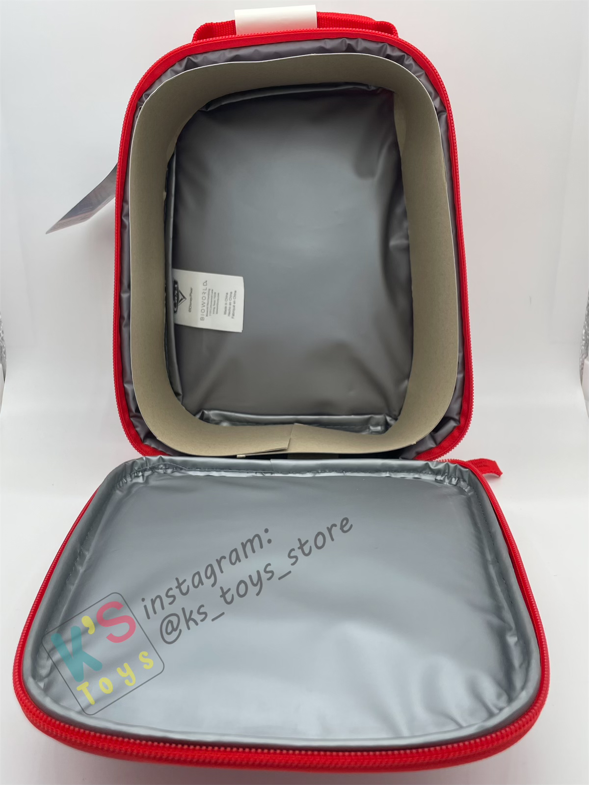 KIDS LIGHTNING MCQUEEN INSULATED LUNCH BAG 9" WITH FRONT ZIP POCKET - BNWT