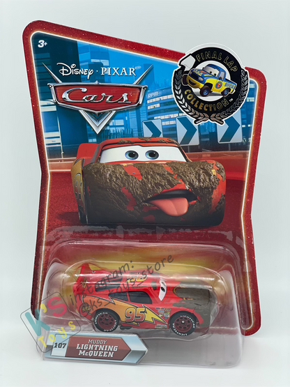Rare Disney Pixar Cars by Mattel, Muddy Lightning McQueen - Final Lap Series - BNIP