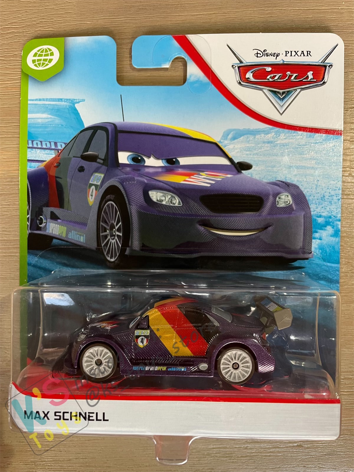 DISNEY PIXAR CARS BY MATTEL, MAX SCHNELL - WGP SERIES - BNIP