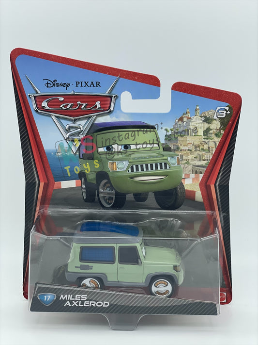 DISNEY PIXAR CARS 1:55 BY MATTEL, "MILES AXLEROD" CARS 2 - BNIP