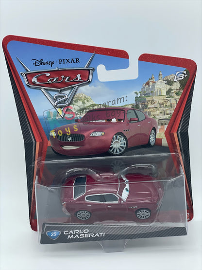 DISNEY PIXAR CARS 1:55, BY MATTEL, CARLO MASERATI - CARS 2 - BNIP