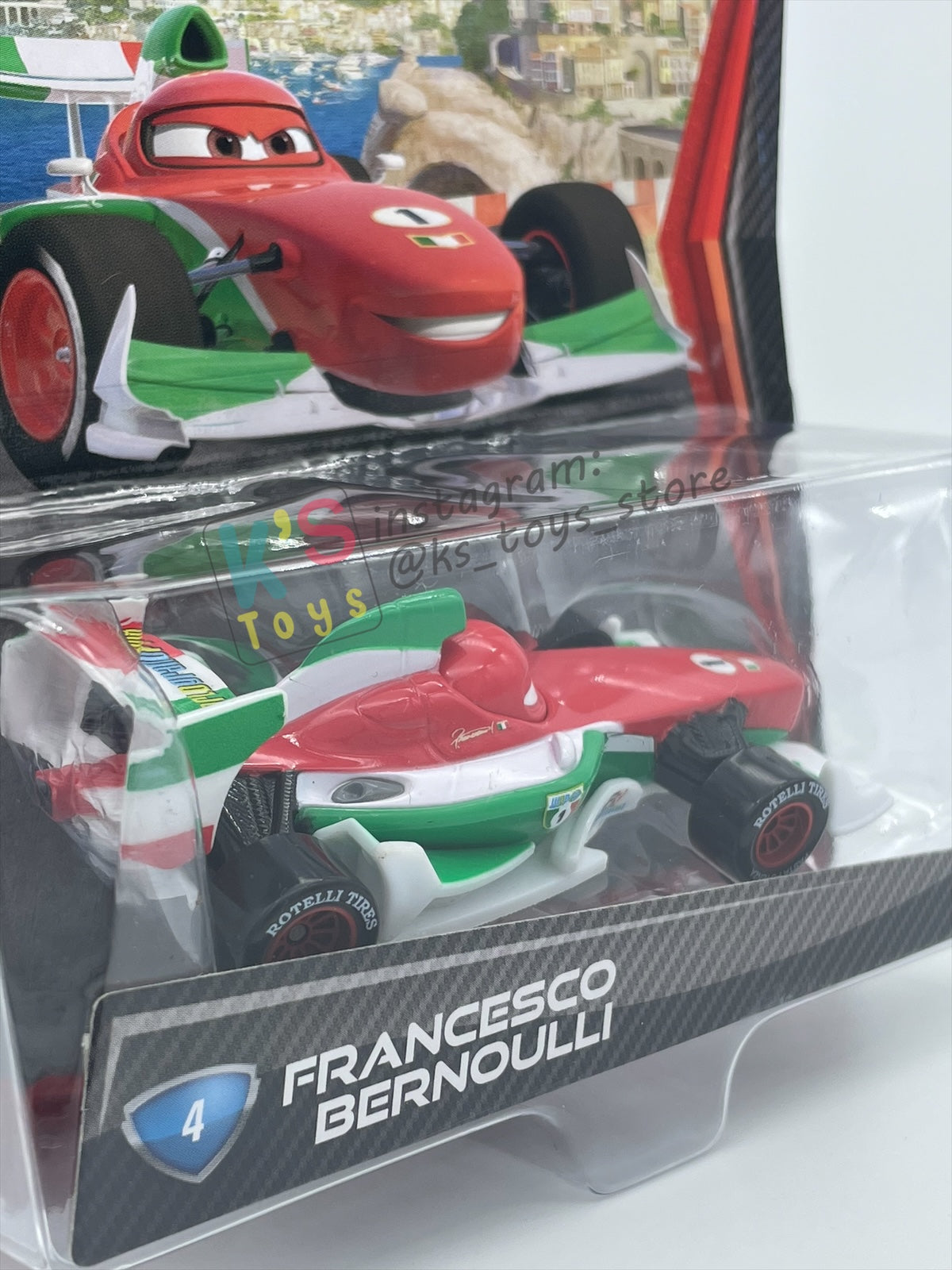 DISNEY PIXAR CARS 1:55, BY MATTEL, CARS 2 FRANCESCO BERNOULLI #4 - BNIP