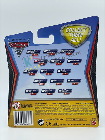 DISNEY PIXAR CARS 1:55, BY MATTEL, CARS 2 FRANCESCO BERNOULLI #4 - BNIP