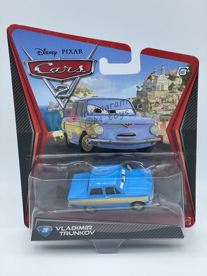 DISNEY PIXAR CARS 1:55 BY MATTEL, "VLADIMIR TRUNKOV" - CARS 2 SERIES - BNIP