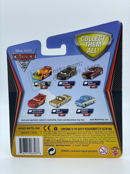 DISNEY PIXAR CARS 1:55 BY MATTEL, "VLADIMIR TRUNKOV" - CARS 2 SERIES - BNIP