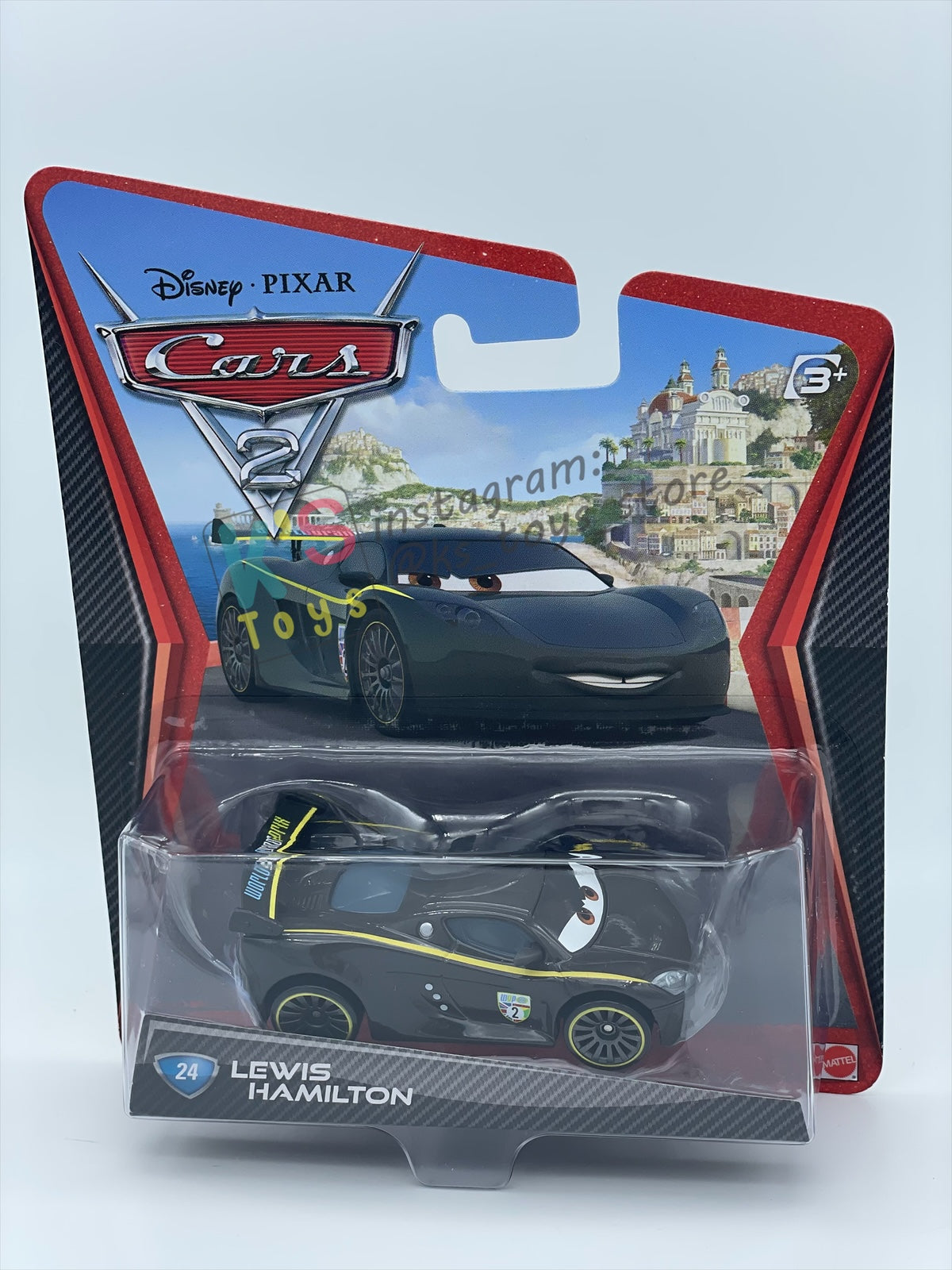 DISNEY PIXAR CARS 1:55 BY MATTEL, "LEWIS HAMILTON" - CARS 2 SERIES - BNIP