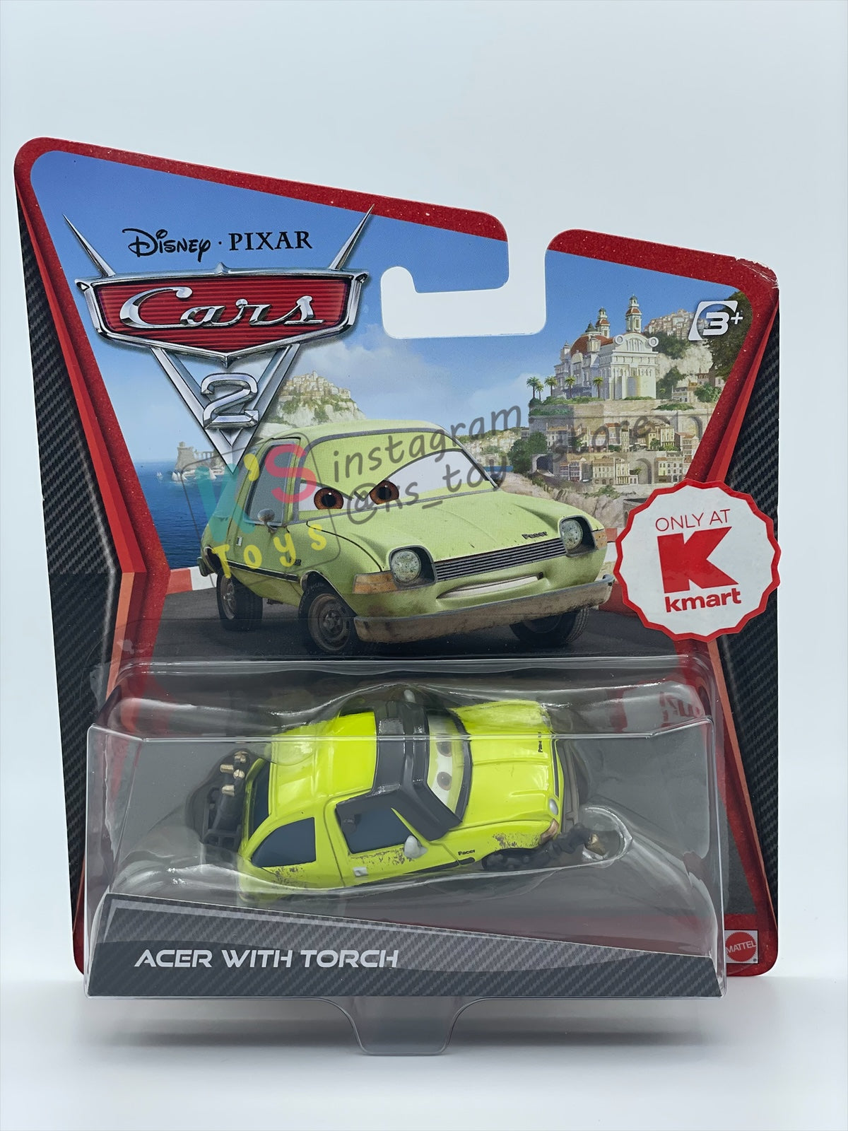 DISNEY PIXAR CARS 1:55 BY MATTEL, "ACER WITH TORCH" KMART EXCLUSIVE CARS 2 - BNIP