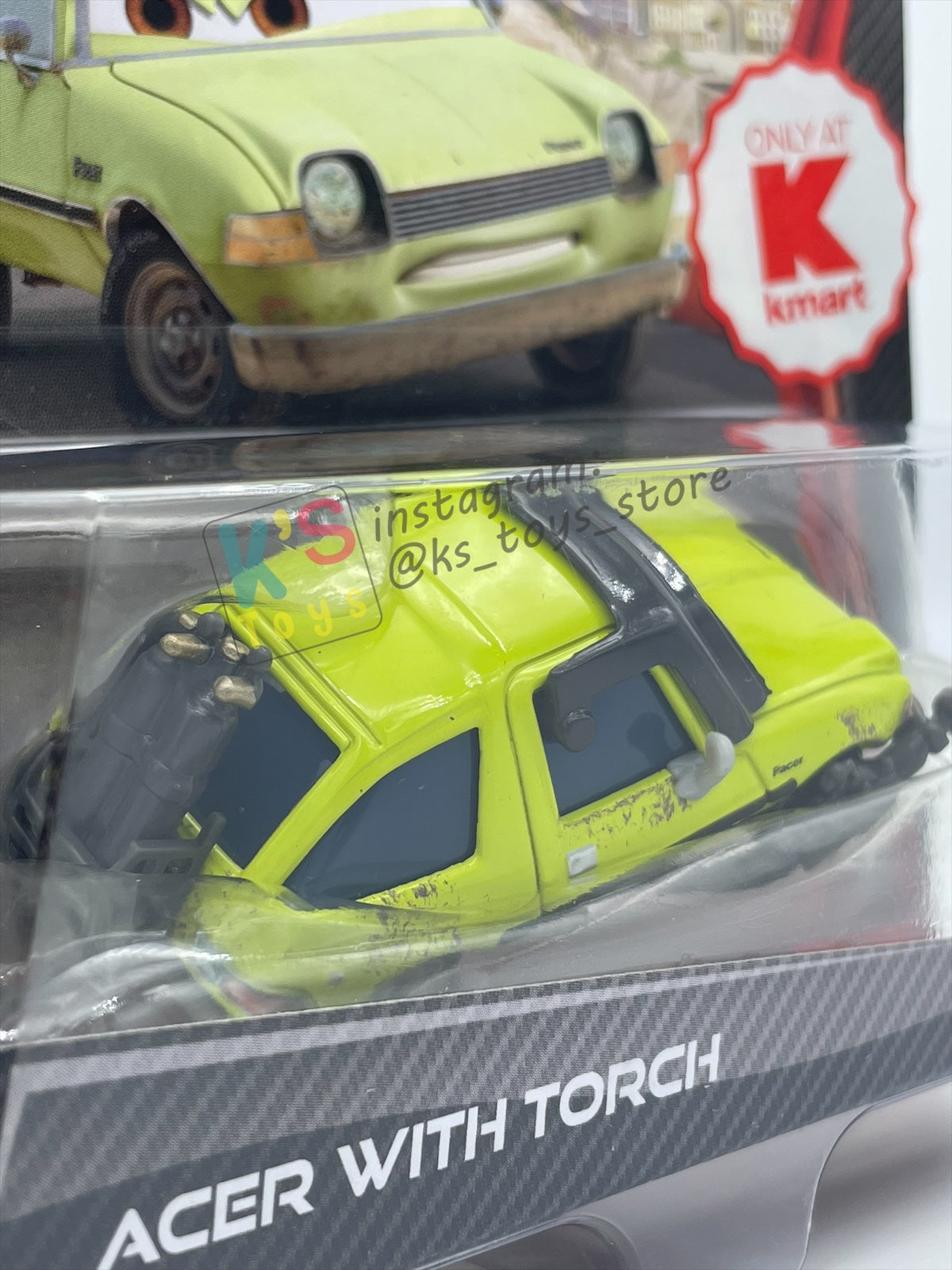 DISNEY PIXAR CARS 1:55 BY MATTEL, "ACER WITH TORCH" KMART EXCLUSIVE CARS 2 - BNIP