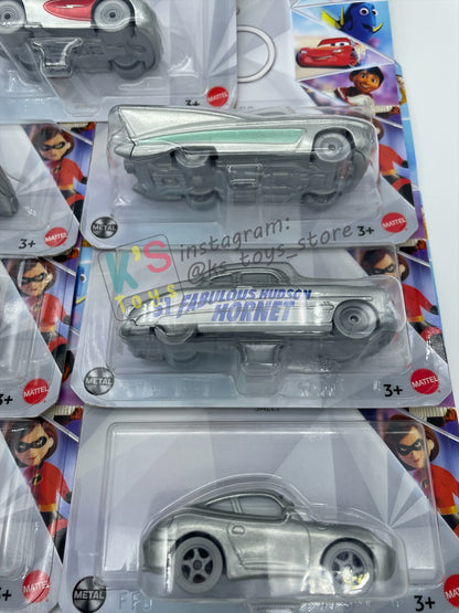 Complete Set of Disney 100th Anniversary Series, Disney Pixar Cars by Mattel 1:55 - LIGHTNING MCQUEEN, MATER, FLO, RAMONE, SALLY, FABULOUS HUDSON HORNET AND PROMO CRUISIN LIGHTNING MCQUEEN - BNIP