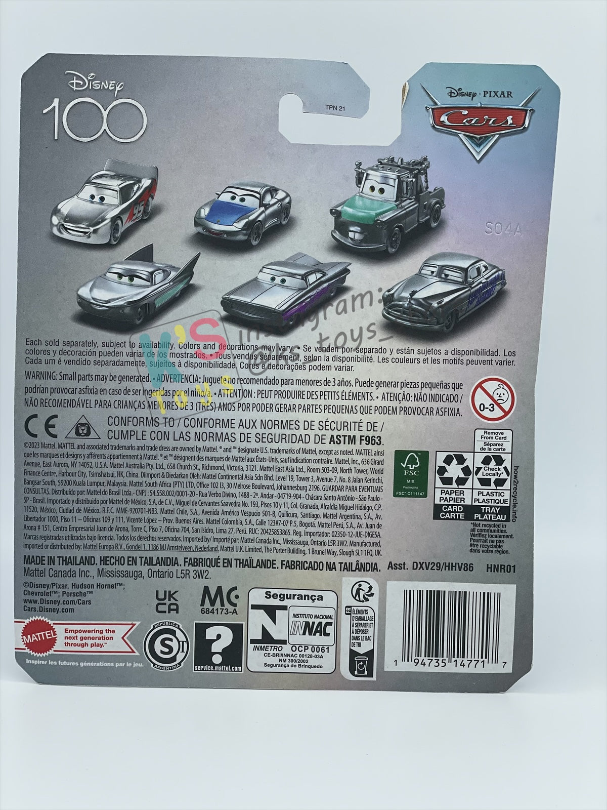 Complete Set of Disney 100th Anniversary Series, Disney Pixar Cars by Mattel 1:55 - LIGHTNING MCQUEEN, MATER, FLO, RAMONE, SALLY, FABULOUS HUDSON HORNET AND PROMO CRUISIN LIGHTNING MCQUEEN - BNIP