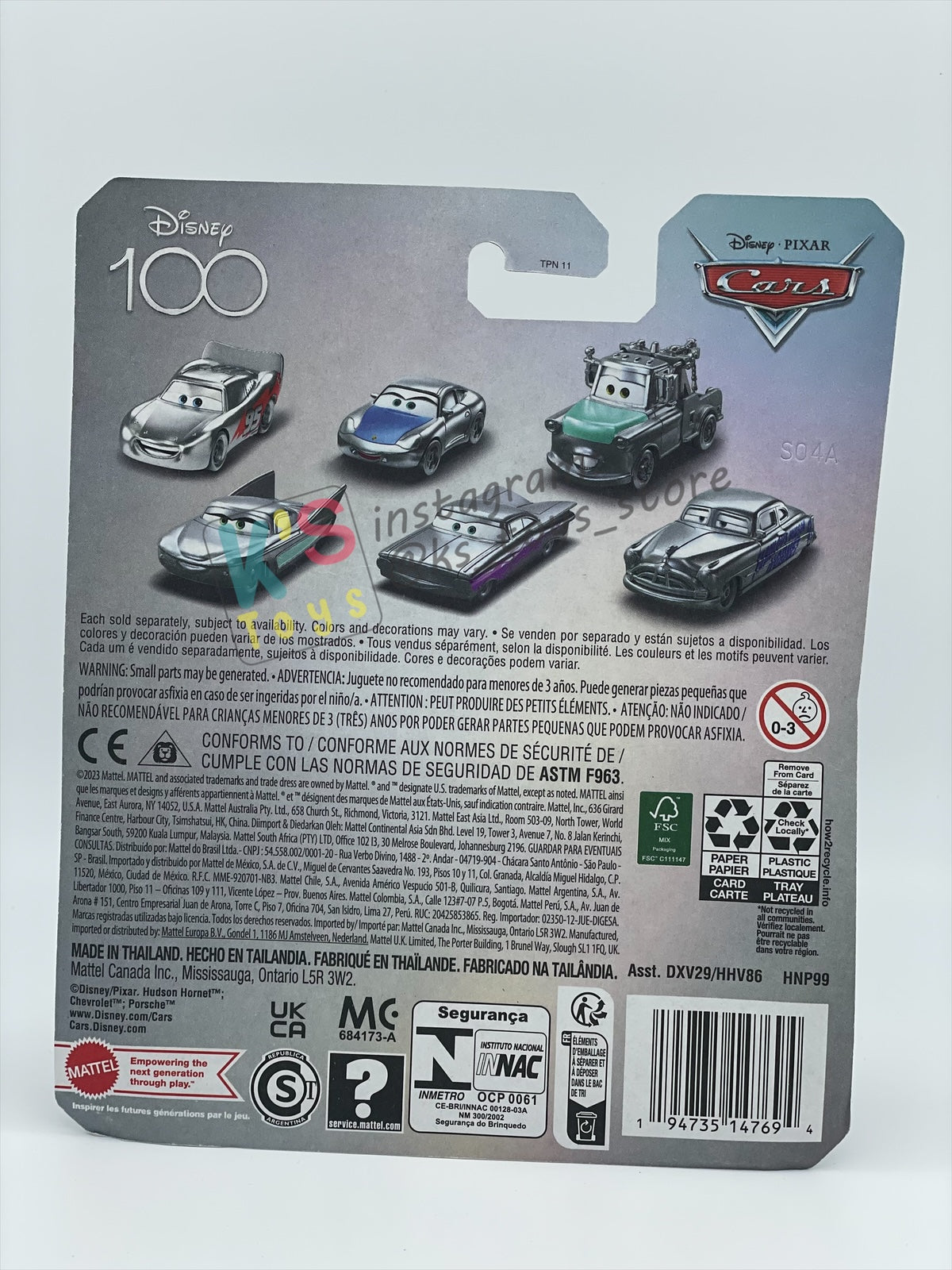 Complete Set of Disney 100th Anniversary Series, Disney Pixar Cars by Mattel 1:55 - LIGHTNING MCQUEEN, MATER, FLO, RAMONE, SALLY, FABULOUS HUDSON HORNET AND PROMO CRUISIN LIGHTNING MCQUEEN - BNIP