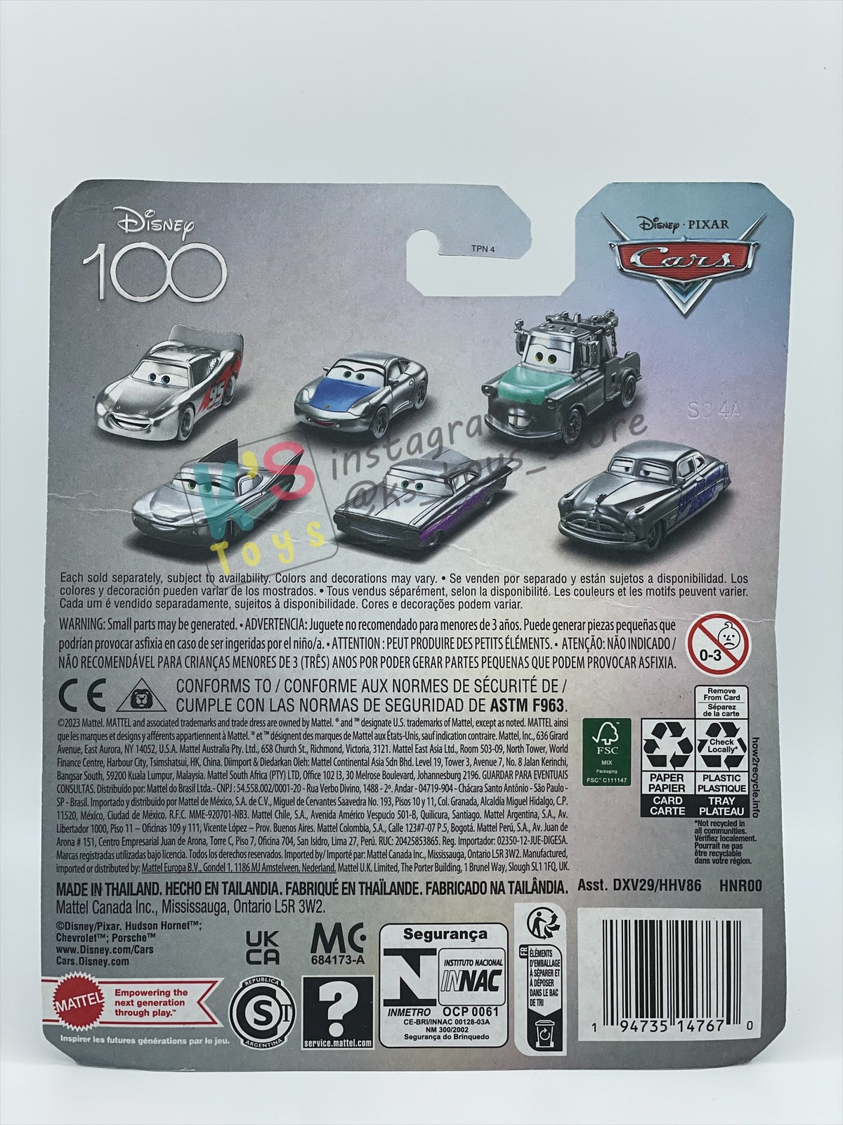 Complete Set of Disney 100th Anniversary Series, Disney Pixar Cars by Mattel 1:55 - LIGHTNING MCQUEEN, MATER, FLO, RAMONE, SALLY, FABULOUS HUDSON HORNET AND PROMO CRUISIN LIGHTNING MCQUEEN - BNIP