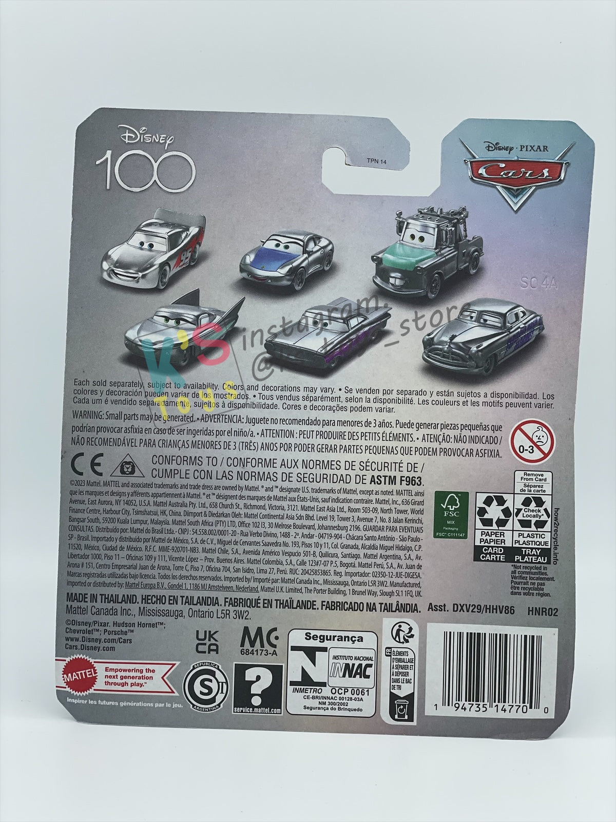Complete Set of Disney 100th Anniversary Series, Disney Pixar Cars by Mattel 1:55 - LIGHTNING MCQUEEN, MATER, FLO, RAMONE, SALLY, FABULOUS HUDSON HORNET AND PROMO CRUISIN LIGHTNING MCQUEEN - BNIP
