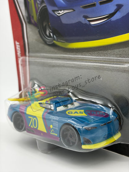 DISNEY PIXAR CARS BY MATTEL 1:55, "RICHIE GUNZIT" - 2OTH CARD/PACKAGING - BNIP