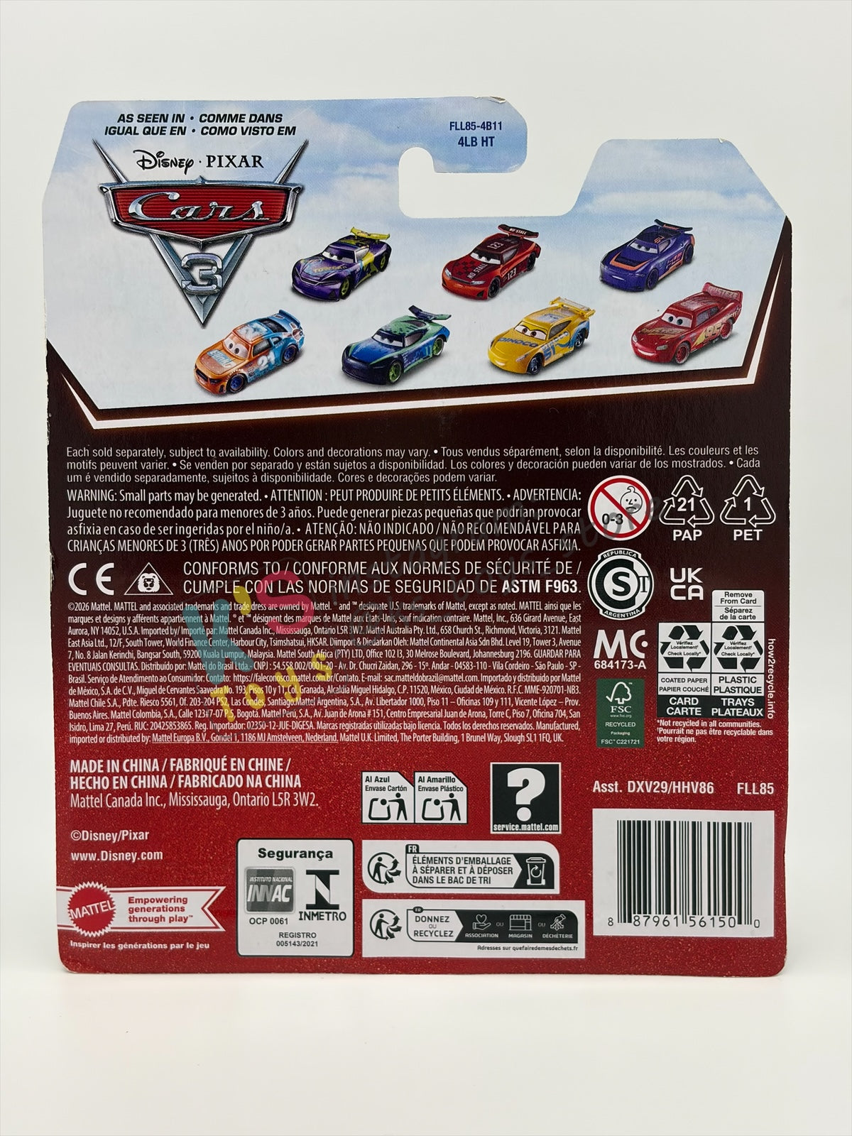DISNEY PIXAR CARS BY MATTEL 1:55, "RICHIE GUNZIT" - 2OTH CARD/PACKAGING - BNIP